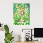 幻想的な庭園の妖精の花の幻想芸術 ポスター (ホームオフィス)