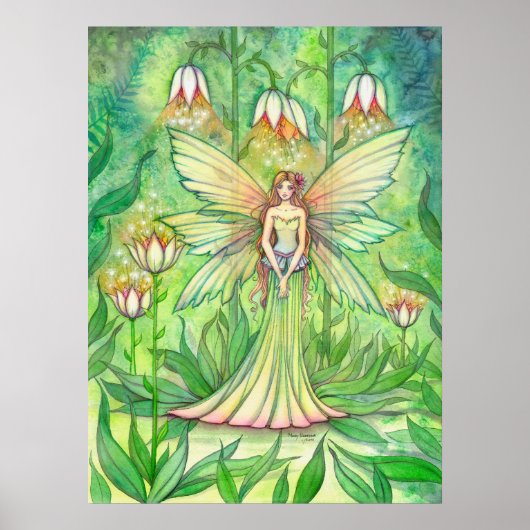 幻想的な庭園の妖精の花の幻想芸術 ポスター (正面)
