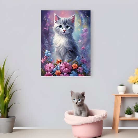 幻想的な庭園の子猫の保育園ポスター ポスター