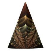 幻想的な建築をイメージした輝く抽象的なフラクタルアート パーティーハット (裏面)