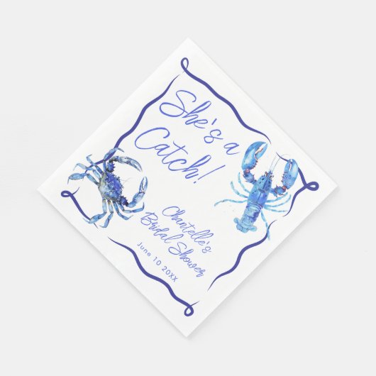 幻想的な彼女はキャッチ 青い沿岸の結婚前のお祝い スタンダードランチョンナプキン (角)