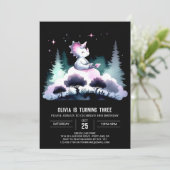 幻想的な恐竜トリケラトプスの誕生日 招待状 (スタンド正面)