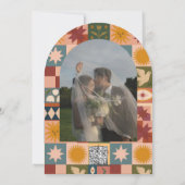 幻想的な手描きのカラフルな結婚式 招待状 (裏面)