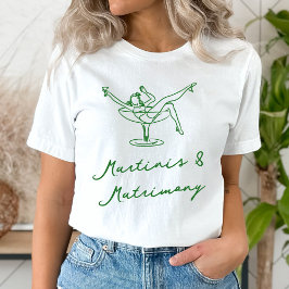 幻想的な手描きのグリーンマティーニと婚姻 Tシャツ