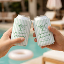 幻想的な手描きのグリーンマティーニと結婚