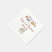 幻想的な手描きの秋の愛の結婚式用ナプキン スタンダードカクテルナプキン (角)