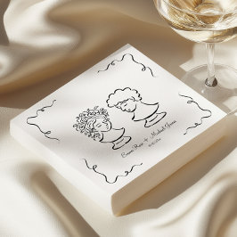 幻想的な手描きの結婚式 スタンダードカクテルナプキン
