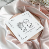 幻想的な手描きの結婚式 スタンダードカクテルナプキン
