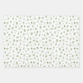 幻想的な手描きの落書き グリーン ラッピングペーパーシート (正面)