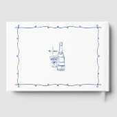 幻想的な手描きの青い結婚式 ゲストブック (裏面)