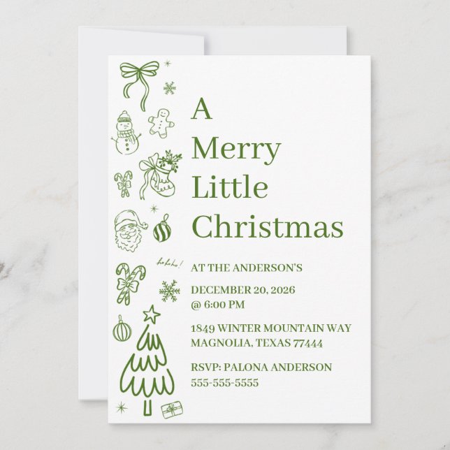 幻想的な手描き落書きグリーン (正面)