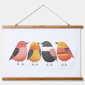 幻想的な抽象的なカラフルな鳥の水彩画 吊り下げ型タペストリー (正面)