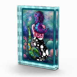 幻想的な抽象的な人魚の海洋テールシーシェル フォトブロック