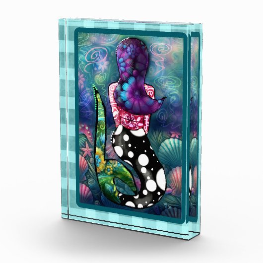 幻想的な抽象的な人魚の海洋テールシーシェル フォトブロック (右)