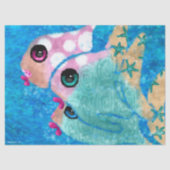 幻想的な抽象魚の航海風コーストデコパージュ 薄葉紙 (正面)
