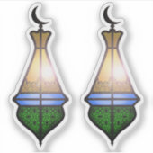 幻想的な明るいカラフルオリエンタルランタン シール (正面)