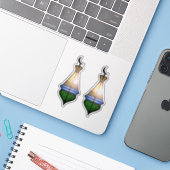 幻想的な明るいカラフルオリエンタルランタン シール (ノートパソコンとiPhone)