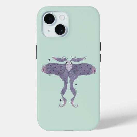 幻想的な星の輝きの紫の蛾 Case-Mate iPhoneケース (裏面)