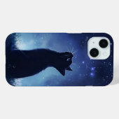 幻想的な星空の草原に黒猫 Case-Mate iPhoneケース (裏面 (横))