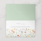 幻想的な春の野の花の結婚式 プレイスカード (外部開封)