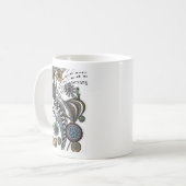 幻想的な曼荼羅と市松模様のリボン コーヒーマグ コーヒーマグカップ (正面左)