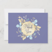 幻想的な月とラベンダー パープルのベイビーシャワー サンキューカード (正面)