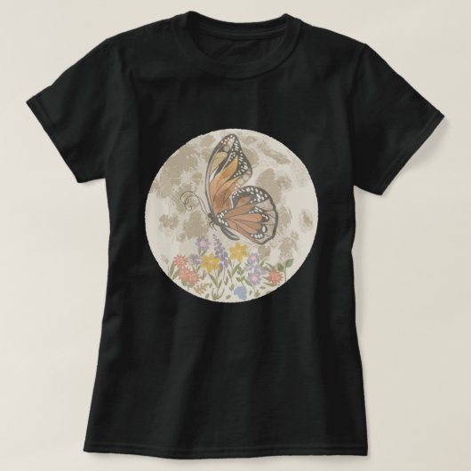 幻想的な月と花 Tシャツ (デザイン正面)