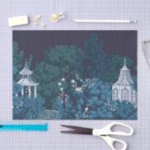 幻想的な月に照らされたガーデンズチノワズリー 薄葉紙 (クラフト)