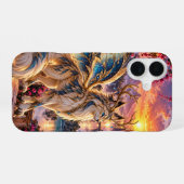 幻想的な月のデザイン iPhone 16ケース (裏面横)