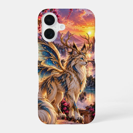 幻想的な月のデザイン iPhone 16ケース (裏面)