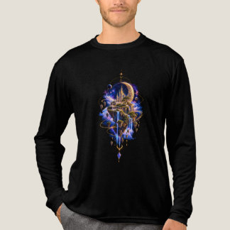 幻想的な月の銀河芸術を描く天空の浮遊都市 トライブレンドTシャツ