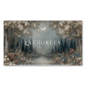 幻想的な月光の森のきらめく夜 マグネット名刺 (正面)