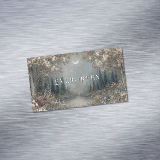 幻想的な月光の森のきらめく夜 マグネット名刺 (インサイチュ)