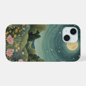 幻想的な月光の草原 iPhone 15ケース (裏面横)