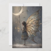 幻想的な月夜の森の妖精の水彩画  (正面)