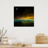 幻想的な月明かりの中を航行すること ポスター (キッチン)