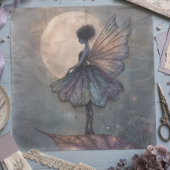 幻想的な月明かりの妖精 水彩画 ファンタジー 薄葉紙