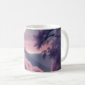 幻想的な月明かりの川の夢景色イラスト コーヒーマグカップ (正面右)