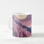 幻想的な月明かりの川の夢景色イラスト コーヒーマグカップ (正面左)