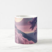 幻想的な月明かりの川の夢景色イラスト コーヒーマグカップ (中央)
