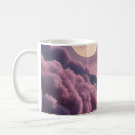 幻想的な月明かりの川の夢景色イラスト コーヒーマグカップ