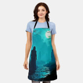 幻想的な月明かりの森のスピリッツ エプロン (着用した状態)