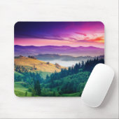 幻想的な朝の山の風景。曇り マウスパッド (マウス)