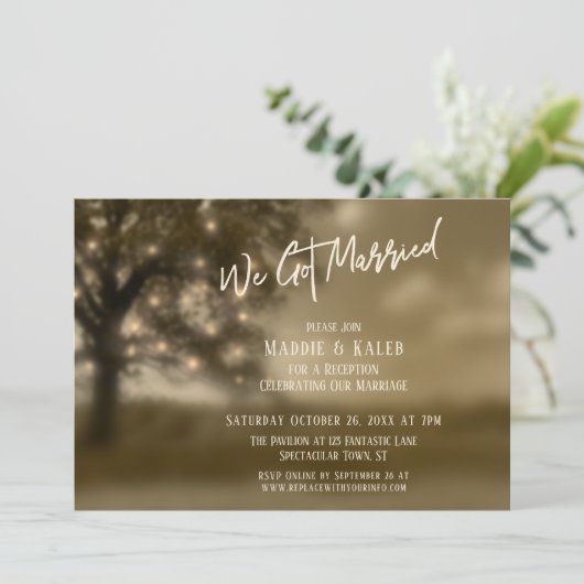 幻想的な木と光　私たち結婚しました　披露宴 招待状 (スタンド正面)