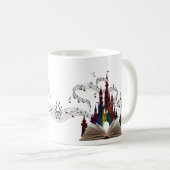 幻想的な本のページアートのドリンクウェア コーヒーマグカップ (正面右)