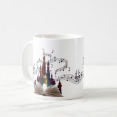 幻想的な本のページアートのドリンクウェア コーヒーマグカップ (正面左)