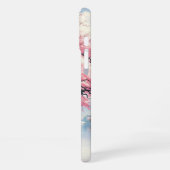 幻想的な桜のお寺と湖 iPhoneケース (左側面)