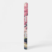 幻想的な桜のお寺と湖 iPhoneケース (右側面)