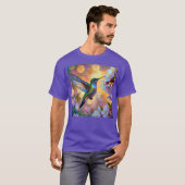 幻想的な桜のハチドリ Tシャツ (正面フル)
