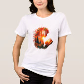 幻想的な森のイニシャルC Tシャツ | ファンタジーと自然の融合 (正面)